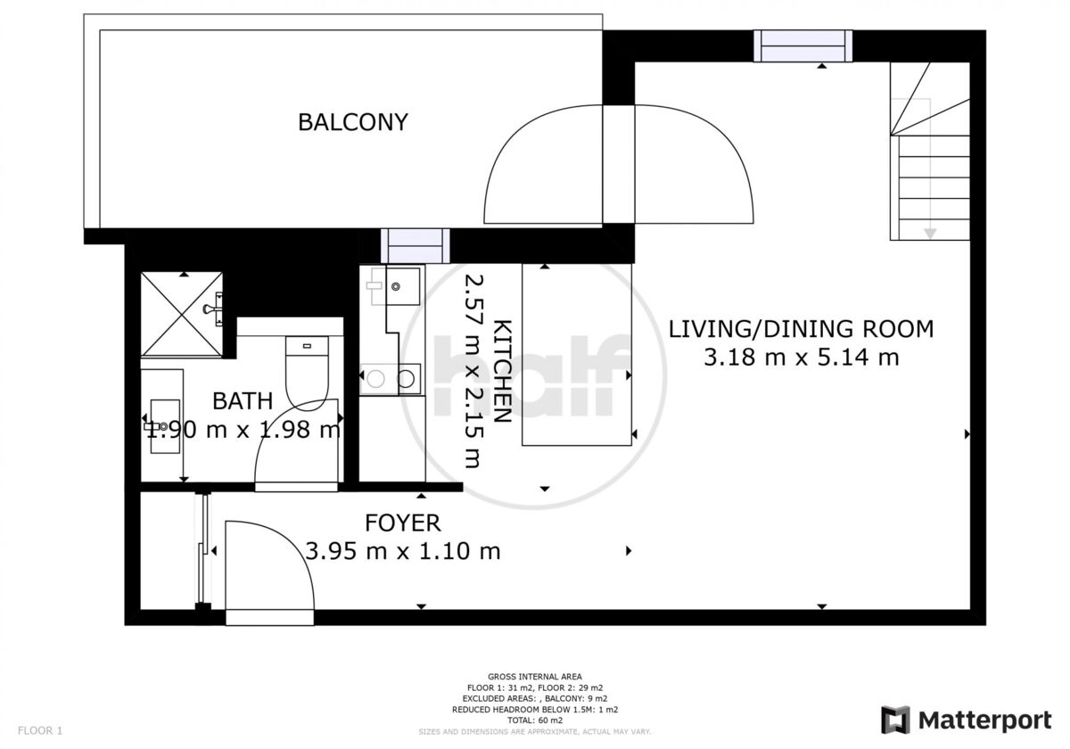 Anglet, Chambre d'Amour, T2 bis avec terrasse et parking.